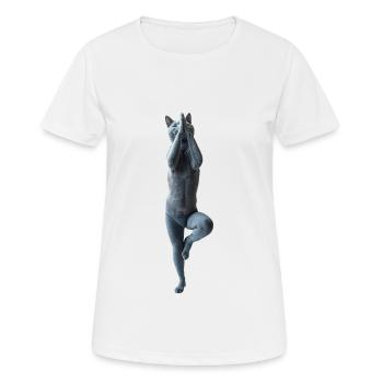 Russisch Blau Katze - Frauen T-Shirt atmungsaktiv - Weiß - Vorne - AI Model Female 172 dark (172cm)