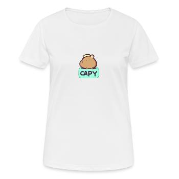 Hat Capybara - T-shirt respirant Femme - blanc - Devant - AI Model Female 172 dark (172cm)