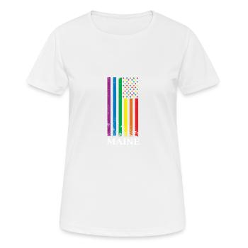 Maine Pride Month Pride Flag LGBT Community LGBTQ - T-shirt respirant Femme - blanc - Devant - AI Model Female 172 dark (172cm)