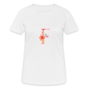 Letter F - Women's Breathable T-Shirt - white - Front - AI Model Female 172 dark (172cm)