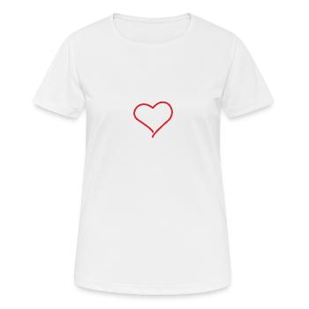Cœur - T-shirt respirant Femme - blanc - Devant - AI Model Female 172 dark (172cm)