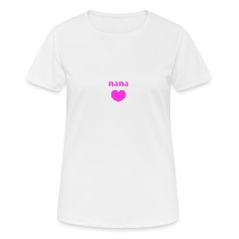 Mama Herz Pixel Geschenk für Mutter zu Muttertag - Frauen T-Shirt atmungsaktiv - Weiß - Vorne - AI Model Female 172 dark (172cm)