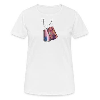 Dog tag ARIZONA Grand Canyon USA flag - Women's Breathable T-Shirt - white - Front - AI Model Female 172 dark (172cm)