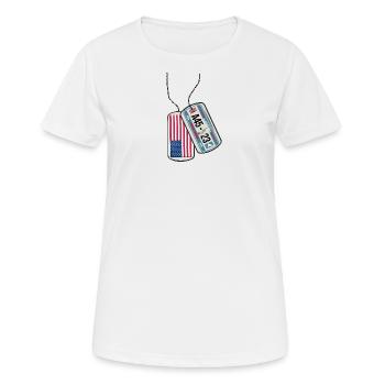 Dog tag NEW YORK flag BIG APPLE - Women's Breathable T-Shirt - white - Front - AI Model Female 172 dark (172cm)