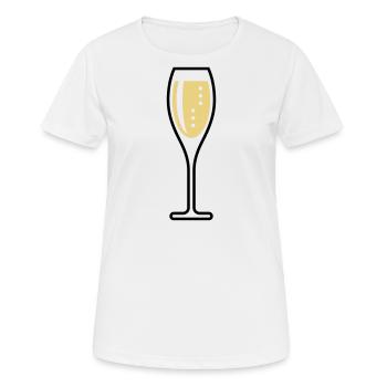 Glass Of Sparkling Wine (Oval / Closed / 2C) - Women's Breathable T-Shirt - white - Front - AI Model Female 172 dark (172cm)