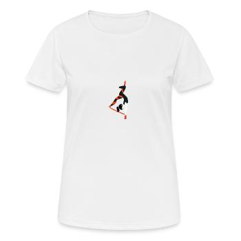 Aerial Silks acrobatie aérienne foulard - T-shirt respirant Femme - blanc - Devant - AI Model Female 172 dark (172cm)