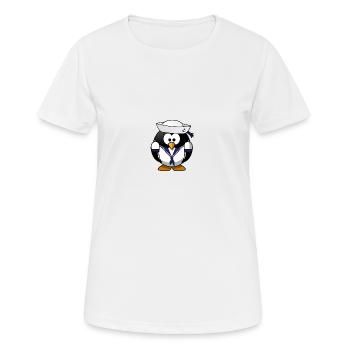 Pinguin Matrose - Frauen T-Shirt atmungsaktiv - Weiß - Vorne - AI Model Female 172 dark (172cm)