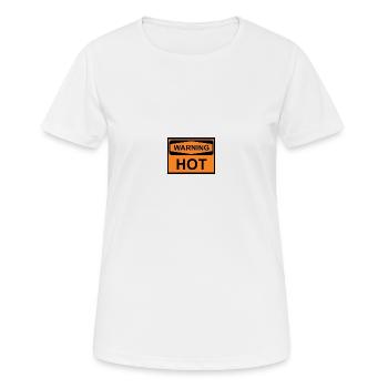 warning hot - Women's Breathable T-Shirt - white - Front - AI Model Female 172 dark (172cm)