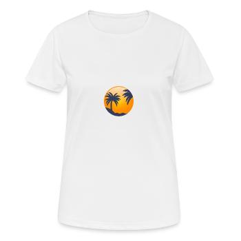Soleil derrière les palmiers - T-shirt respirant Femme - blanc - Devant - AI Model Female 172 dark (172cm)