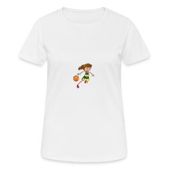 Ballsport - Frauen T-Shirt atmungsaktiv - Weiß - Vorne - AI Model Female 172 dark (172cm)