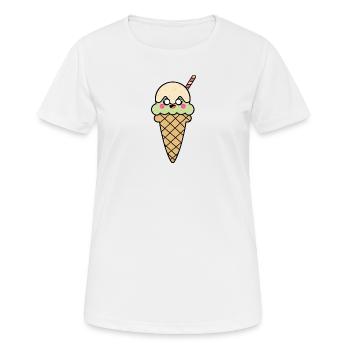 Crème glacée cornet de crème glacée douce Mignon Idée cadeau de crème glacée - T-shirt respirant Femme - blanc - Devant - AI Model Female 172 dark (172cm)