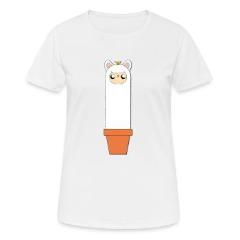 Alpaka im Blumentopf - Frauen T-Shirt atmungsaktiv - Weiß - Vorne - AI Model Female 172 dark (172cm)