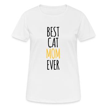 Cat Maman T-shirt maman cadeau de la fête des mères - T-shirt respirant Femme - blanc - Devant - AI Model Female 172 dark (172cm)
