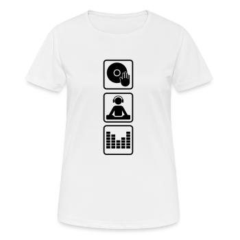 Plateau tournant DJ - T-shirt respirant Femme - blanc - Devant - AI Model Female 172 dark (172cm)