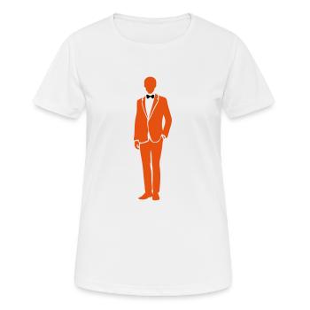 homme costume noeud papillon business - T-shirt respirant Femme - blanc - Devant - AI Model Female 172 dark (172cm)