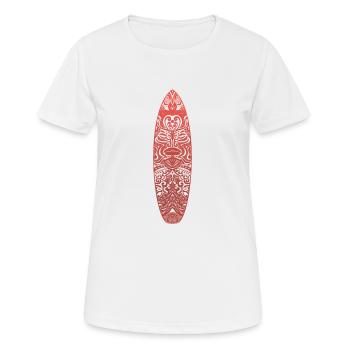 Maori Surf (red version) - Women's Breathable T-Shirt - white - Front - AI Model Female 172 dark (172cm)