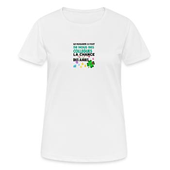 Collègue Femme Citation Meilleures Amies - T-shirt respirant Femme - blanc - Devant - AI Model Female 172 dark (172cm)