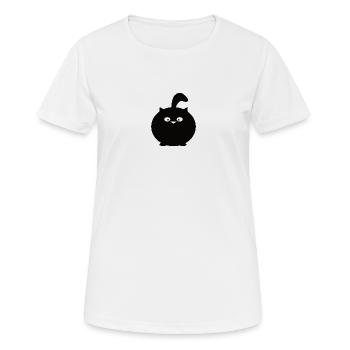 chat noir rond très épais - T-shirt respirant Femme - blanc - Devant - AI Model Female 172 dark (172cm)