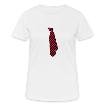 Cravate - T-shirt respirant Femme - blanc - Devant - AI Model Female 172 dark (172cm)