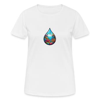 Océan de gouttes d’eau - T-shirt respirant Femme - blanc - Devant - AI Model Female 172 dark (172cm)