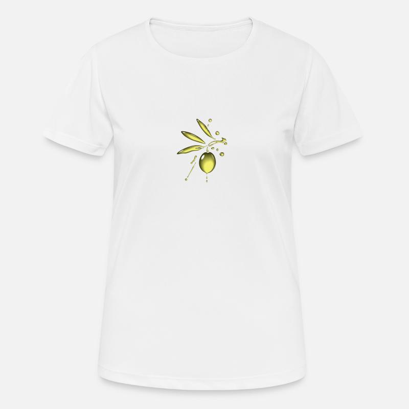 huile d'olive - T-shirt respirant Femme - blanc