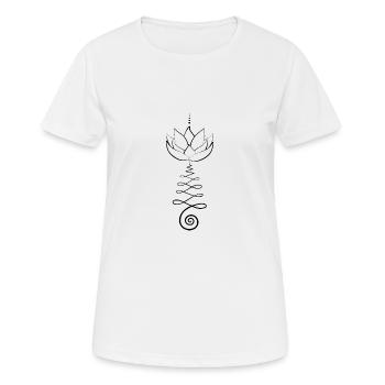 Unalome Lotus - Frauen T-Shirt atmungsaktiv - Weiß - Vorne - AI Model Female 172 dark (172cm)