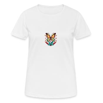 Schmetterling im Herbst (Magical Animals Collection) - Frauen T-Shirt atmungsaktiv - Weiß - Vorne - AI Model Female 172 dark (172cm)