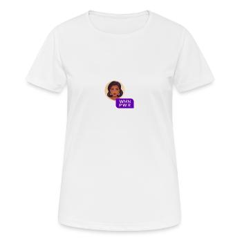 WMN PWR - Visage Féminin - 04 - T-shirt respirant Femme - blanc - Devant - AI Model Female 172 dark (172cm)