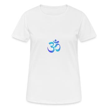 OM - Frauen T-Shirt atmungsaktiv - Weiß - Vorne - AI Model Female 172 dark (172cm)