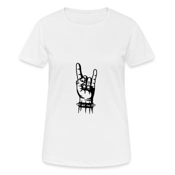 Rock Hand Musik - Frauen T-Shirt atmungsaktiv - Weiß - Vorne - AI Model Female 172 dark (172cm)