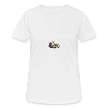 Sleepy Cat - Frauen T-Shirt atmungsaktiv - Weiß - Vorne - AI Model Female 172 dark (172cm)