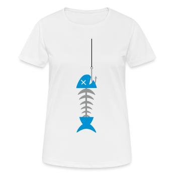 Poissons poissons des pêcheurs de poissons crâne s - T-shirt respirant Femme - blanc - Devant - AI Model Female 172 dark (172cm)
