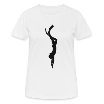 Plongée sous l’eau plongée en apesanteur cadeau mer - T-shirt respirant Femme - blanc - Devant - AI Model Female 172 dark (172cm)
