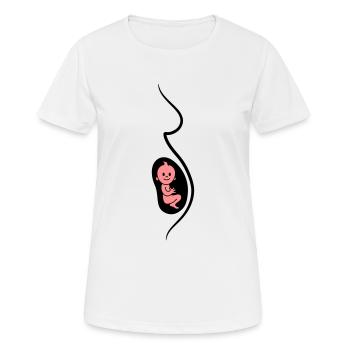Pregnant Baby - Women's Breathable T-Shirt - white - Front - AI Model Female 172 dark (172cm)