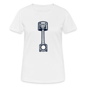Piston avec bielle - T-shirt respirant Femme - blanc - Devant - AI Model Female 172 dark (172cm)