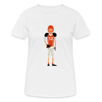 Ballsport - Frauen T-Shirt atmungsaktiv - Weiß - Vorne - AI Model Female 172 dark (172cm)