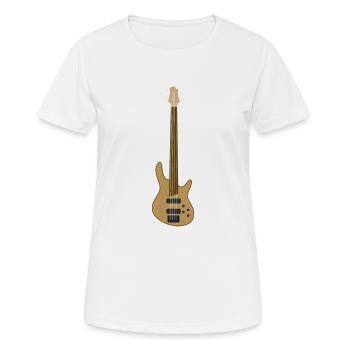 Guitare basse fretless - T-shirt respirant Femme - blanc - Devant - AI Model Female 172 dark (172cm)