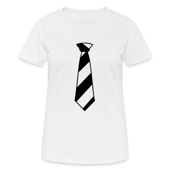 Cravate - T-shirt respirant Femme - blanc - Devant - AI Model Female 172 dark (172cm)