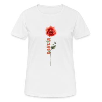 Herbstblumen: Dahlie - Frauen T-Shirt atmungsaktiv - Weiß - Vorne - AI Model Female 172 dark (172cm)