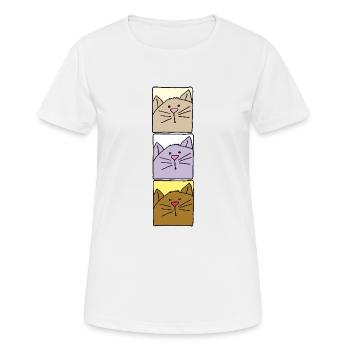 Chat triple coloré - T-shirt respirant Femme - blanc - Devant - AI Model Female 172 dark (172cm)