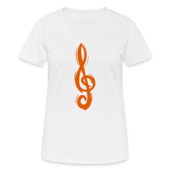 Touche de violon en sol, dessinée à la main. Musicien - T-shirt respirant Femme - blanc - Devant - AI Model Female 172 dark (172cm)