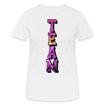 Équipe - T-shirt respirant Femme - blanc - Devant - AI Model Female 172 dark (172cm)