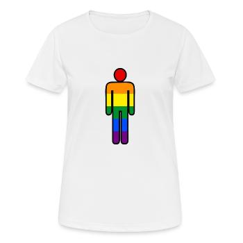 LGBT Rainbow Figure - T-shirt respirant Femme - blanc - Devant - AI Model Female 172 dark (172cm)