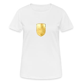 Armoiries de l’Ukraine Trident Gerfalke Trident Goldlook - T-shirt respirant Femme - blanc - Devant - AI Model Female 172 dark (172cm)