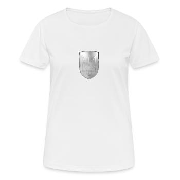 Armoiries de l’Ukraine Trident Gerfalke Trident Look Chrome - T-shirt respirant Femme - blanc - Devant - AI Model Female 172 dark (172cm)