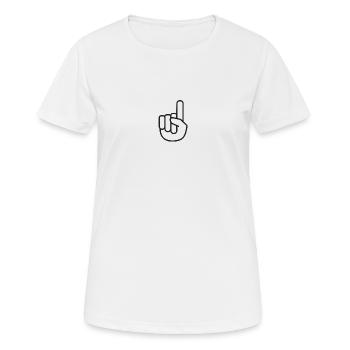 One finger. Index finger - Women's Breathable T-Shirt - white - Front - AI Model Female 172 dark (172cm)