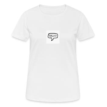 Hallo - Frauen T-Shirt atmungsaktiv - Weiß - Vorne - AI Model Female 172 dark (172cm)