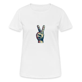 Peace hand - T-shirt respirant Femme - blanc - Devant - AI Model Female 172 dark (172cm)