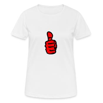 Groß Thumbs-Up - Frauen T-Shirt atmungsaktiv - Weiß - Vorne - AI Model Female 172 dark (172cm)