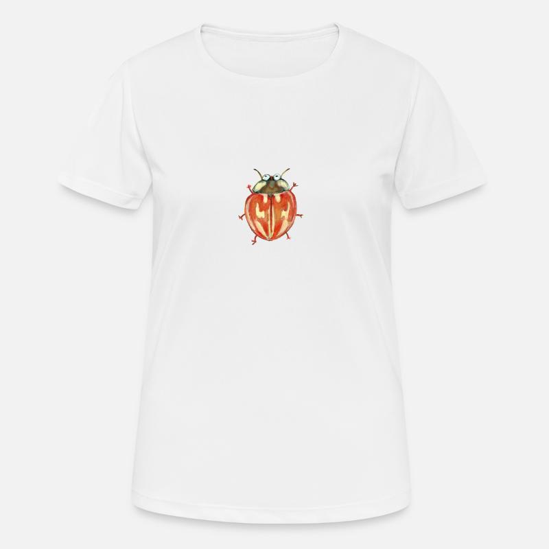 striped ladybug - Women's Breathable T-Shirt - white